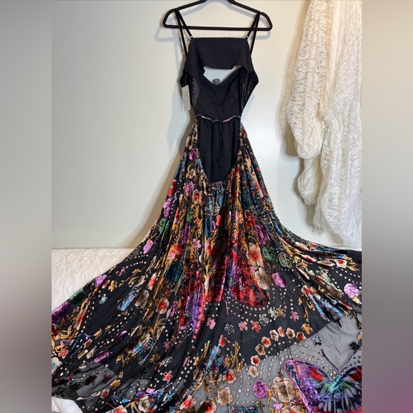 Free People Butterfly Wishes Burnout Velvet Maxi Dress XL - Picture 8 of 9